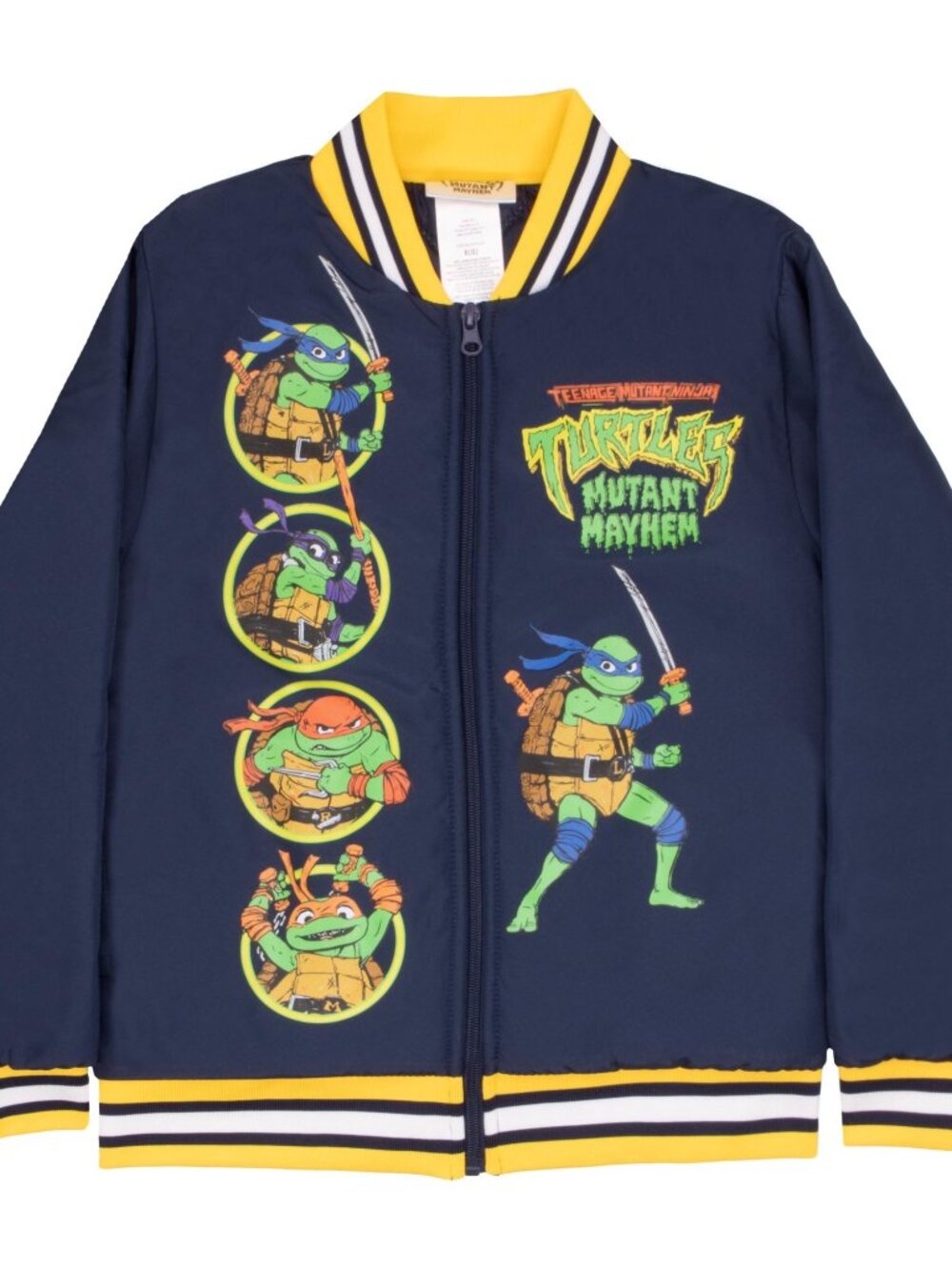 Teenage Mutant Ninja Turtles Mutant Mayhem Boy's Varsity Bomber Jacket Size 7